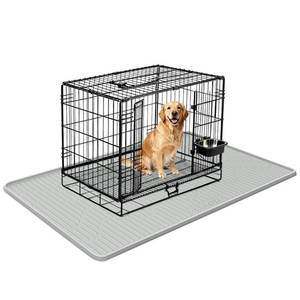 lot 14306 image: Bartuke Silicone Dog Crate Mat, 40 x 22 Crate Liner for Dog Cages, Kennel Mat with Raised Edge, Washable, Waterproof, Leakproof, Protect Floors