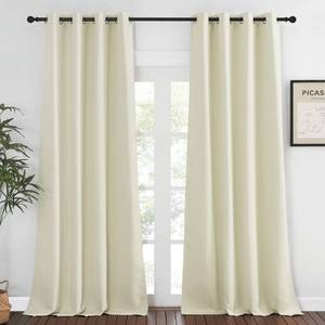 lot 14319 image: NICETOWN Blackout Curtain 95 inches Long for Living Room - Grommet Top Thermal Insulated Window Treatment Energy Saving Sound Reducing Drape for Bedroom (Beige, 1 Panel, W52 x L95)