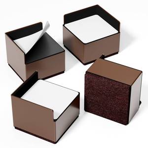 lot 14325 image: Bed Risers 2 inch Heavy Duty, 4 Pack Brown Square Metal Self-Adhesive, Oversized Furniture Risers for Bed Desk Table Sofa Couch, Support up to 6000 lbs, Protect Hardwood Floors from Scratches
