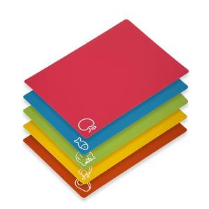 lot 18218 image: Goodluck 5 Pieces Flexible Cutting Boards, BPA Free Plastic Cutting Boards for Kitchen, Non Slip Cutting Mat for Meat and Vegetables