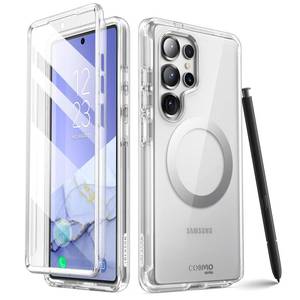 lot 18226 image: i-Blason Clear Case for Samsung Galaxy S25 Ultra Case MagSafe with Built-in Screen Protector Support Fingerprint ID & Wireless Charger Full-Body Slim Style Magnetic Phone Case for S25 Ultra, Clear