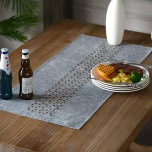lot 18232 image: ARTABLE Rectangle Table Runners Fabric Home Garden Table Runner with Well-Trimmed Edge for Picnics Indoor and Outdoor Dining Holiday Long Tables (Gray, 16 x 48 Inch)