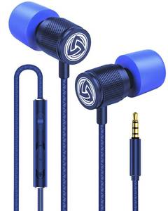 lot 18234 image: LUDOS Ultra Wired Earbuds in-Ear Headphones, 5 Years Warranty, Earphones with Microphone, Noise Isolating Ear Buds, Memory Foam for iPhone, Samsung, School Students, Kids, Women, Small Ears - Blue