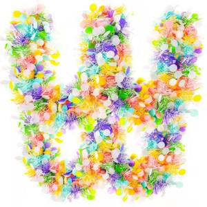 lot 18241 image: 33ft Easter Tinsel Garland,Colorful Egg Tinsel Twist Garland with Confetti Spring Hanging Tinsel Ornament Decoration for Fireplace Mantel Tree Eatser Party Decoration