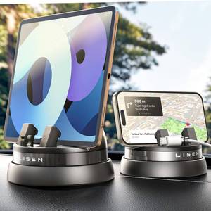 lot 18246 image: LISEN 360 Dashboard Cell Phone Holder, Rotatable,360 Degree Rotating Phone Holder,Dashboard Car Phone Holder Fit for iPhone 16 Pro Max Plus1514131211,Samsung S2423, All Smartphones, Black