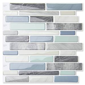 lot 18247 image: LONGKING Self-Adhesive Kitchen Backsplash, Marble Look Decorative Tiles (10 Tiles)