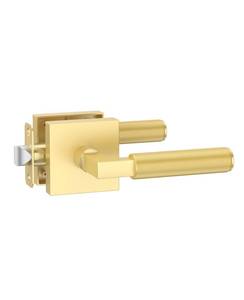 lot 19544 image: Asidrama 1 Pack Brushed Antique Brass Passage Door Handles, Door Lever with Door Knobs Indoor for Bedroom or Bathroom, Heavy Duty Door Handles Interior with Locks for Left Right Sided Doors 098 (SILVER)