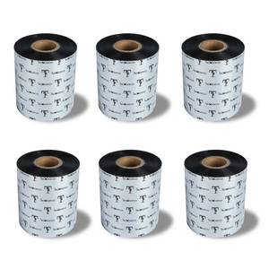 lot 19551 image: 6 Rolls 3.54 x 1476 Premium Enhanced Wax Thermal Transfer Ribbon, 90mm x 450m Black Industrial Barcode Label Printer Ribbon - Compatible with Zebra, TSC, GoDex, Citizen, 1 Core