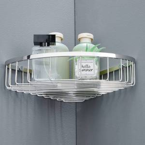 lot 19559 image: Segistan Bathroom Corner Shower Caddy Organizer, Corner-Hollow Design, SUS304 Stainless Steel Heavy Duty Rust-Proof Bathroom Shelf Organizer Holder, Wall Mounted Storage Rack, Brushed Chrome