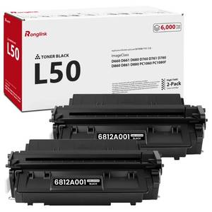 lot 19564 image: L50 Toner Cartridge Replacement for Canon L50 Black Toner Cartridge 6812A001 High Yield Works with ImageClass D760 D761 D780 D660 D661 D680 D860 D861 D880 PC1060 PC1080F Printer (2-Pack, 6,000 Pages)