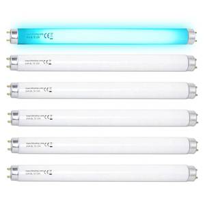 lot 19565 image: Konideke 6 Pack T8F10W BL 10W Replacement Bulbs T8 10 Watts Fluorescent Tube for 20W Device 13 Inch 365-nm Black Light