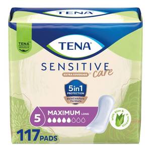 lot 19604 image: TENA Sensitive Care Incontinence Pads for Women, Bladder Control & Postpartum, Maximum Absorbency, Long - 39 Count
