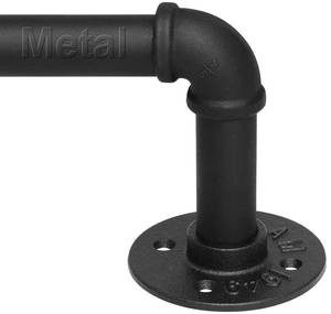 lot 19609 image: Refrze Industrial Blackout Curtain Rod, 34-48 Inch, 1 Inch Diameter, Heavy Duty, Adjustable, Wrap Around, Black