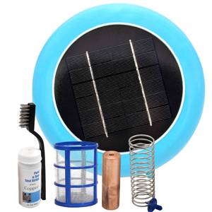 lot 19611 image: Solar Pool Ionizer - Enhanced with Latest Solar Technology & Longer-Lasting Anode  Reduces Chlorine- Mineral-Based Pool Cleaning Device  85% Less Chlorine for Pools Up to 45,000 Gallons (Missing Pieces)
