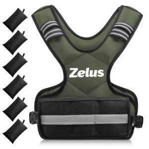 lot 19614 image: ZELUS Weighted Vest for Men and Women, Adjustable Body Weight Vest Exercise Set for Workouts, 4-10lb11-20lb20-32lb with 6 Ironsand Weights for Cardio Strength Training Walking Jogging, 4-10lb. Green