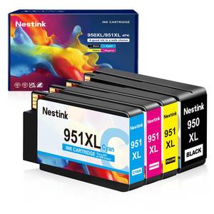 lot 20257 image: Nestink 950XL 951XL Combo Ink Cartridges Compatible for 950 XL 951 XL Ink Cartridge Replacement for OfficeJet Pro 8610 8620 8100 8630 8660 8640 8615 76DW 251DW (1 Black, 1 Cyan, 1 Magenta, 1 Yellow)