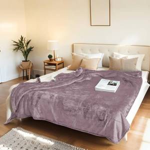 lot 20258 image: Electric Heated Blanket Throw Size 50x60 - Flannel & Sherpa Fabric Dual-Sided, 6 Heat Settings & 1-3 Hours Auto Off, Soft & Cozy Machine Washable, Lavender Purple