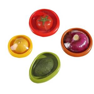 lot 20260 image: ZIXIANGKEJI 4pcs Avocado Saver and Tomato Holder, Reusable Storage Containers for Fridge for Garlic, Onions, Lemons, Potatoes (X4-4)