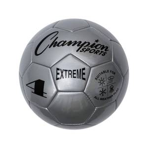 lot 20268 image: Champion Sports Extreme Series Soccer Ball, Size 4 - Youth League, All Weather, Soft Touch, Maximum Air Retention - Kick Balls for Kids 8-12 - Competitive and Recreational Futbol Games, Silver
