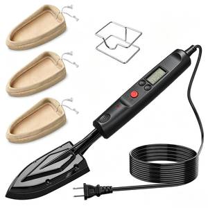 lot 20277 image: Edge Bandling Iron with LCD Display,Adjustable 212-428F (100-220C),Metal Stand,98 in Power Cord,3 Replaceable Socks,Precision Control Sealing Iron for Furniture Edges & Models (Used)