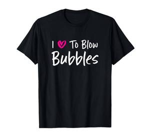 lot 20296 image: I Love to Blow Bubbles for Her Funny Wife Girlfriend Couple T-Shirt (Blue, M)
