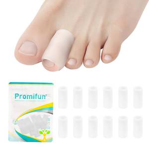 lot 20301 image: Silicone Toe Protectors �� 6 Pack Silicone Toe Sleeve for Hammer Toes, Corns, Calluses, Blisters �� Soft Gel Toe Tube Pads for Pain Relief(Clear)