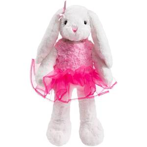 lot 20310 image: WENMOTDY Ballet Bunny Stuffed Animal White Rabbit in Gauzy Dress Cute Easter Bunny Doll for Kids 21 inches Pink