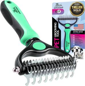 lot 20329 image: Pat Your Pet Deshedding Dog Brush For Shedding �� Cat Brushes For Indoor Cats, Double-Sided Cat Brush Deshedding & Grooming Tool For Long Haired And Short Haired Dogs, Skin-Friendly