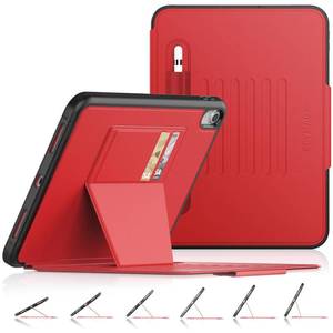 lot 20331 image: SEYMAC stock Case for iPad (A16) 11th10th Generation 1110.9, Strong Magnetic Auto Sleep Shockproof Case with Absorbing Multi-Angles Stand, Pen Holder, Card Slot (Red)