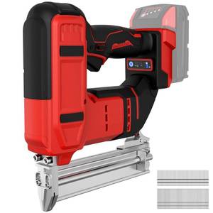lot 20355 image: 18 Gauge Cordless Brad Nailer & Staple Gun Compatible with Milwau-kee Battery, 2 in 1 Electric Nail Gun Battery Powered with 2000 Nails for Wood Carpentry, DIY & Home Improvement(No Battery)