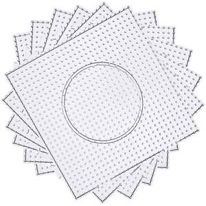 lot 20367 image: H&W 4PCS 5mm Fuse Beads Boards, Large Clear Pegboards Kits, with Gift 4 Lroning Paper (WA3-Z1)
