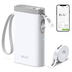 lot 20371 image: Nelko Label Maker Machine with Tape, P21 Bluetooth Label Printer, Wireless Mini Label Makers with Multiple Templates for School Office Home, White