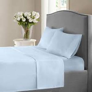 lot 5777 image: Light Blue Cotton Bed Sheet Set 10 pack