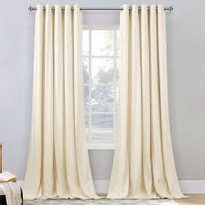 lot 19530 image: StangH Elegant Ivory White Party Curtain Panels W62 x L90 Set of 2