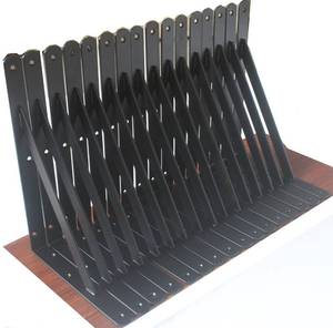 lot 864 image: 12 Pack L12 x H 8 Black Heavy Duty Shelf Brackets with Screws Metal Shelf Brackets Shelf Support Angle Brackets for Shelves L Brackets Heavy Duty Floating Shelf DIY - Retail $36