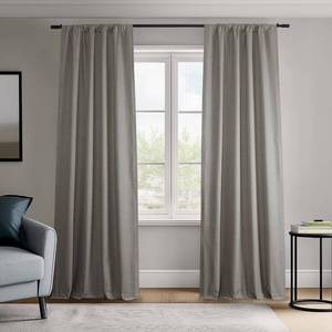 lot 874 image: HPD Half Price Drapes Vienna Basic Linen 100% Blackout Curtains for Bedroom 108 Inches Long (2 Panels) - Rod Pocket Curtains & Drapes for Living Room & Windows - 50 X 108, Light Steel Grey - Retail $26