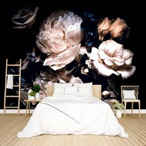 lot 921 image: BZHXBZ - Black Peony Floral Wallpaper Peel and Stick Wall Mural for Bedroom Living Room - 58x80 - Retail $60