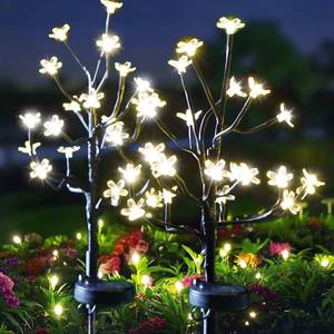 lot 934 image: BERNGI Solar Garden Lights Outdoor Waterproof,Garden Decor Solar Flowers For Outside Decorative,2Pack 2Modes Solar Powered Fairy Outdoor Decorations for Yard Patio Pathway, Gardening Gifts Mothers Day - Retail $18