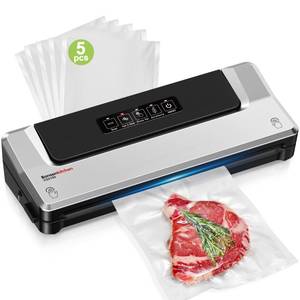 lot 948 image: Bonsenkitchen Vacuum Sealer Machine  Compact Food Sealer for Kitchen Storage & Meal Prep  Multiple Modes����  External Vacuum System  5 Bags, Silver���� - Retail $30