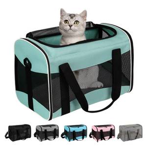 lot 965 image: Cat Carrying Case Pet Dog Carrier Soft-Sided Cat Bag Airline Approved, Pet Travel Carrier Up to 15 Lbs, Collapsible Cats Carrier Dog Carrier for Medium Small Cats Dogs(17x11x11 Green) - Retail $18