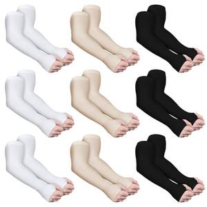 lot 968 image: Janmercy 9 Pairs Elder Skin Protector Sleeves Thin Skin Arm Sleeve Bruise Protective from Abrasions Tear Sun Exposure Compression Bruising Arm Protective for Men Women - Retail $14