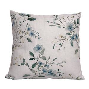 lot 970 image: WEPTIV Floral Throw Pillow Cover 18x18 - Faux Linen Decorative Cushion Case, Double Sided Watercolor Flowers for Spring Farmhouse Couch Sofa Decor, Blue Sage Green (1 Pack, No Insert) - Retail $13