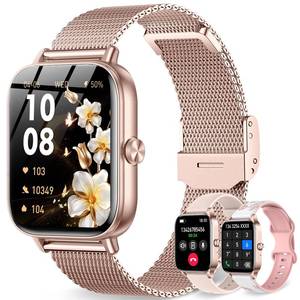 lot 979 image: Smart Watch for Women, 1.85HD Fitness Tracker (AnswerMake CallMessages), 130 Sport Modes with 247 Heart RateSleep MonitorPedometer, IP68 Waterproof, Smartwatche for Android&iOS (Rose Gold) - Retail $36