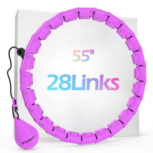 lot 994 image: JKSHMYT Weighted Hula Circle Hoops for Adults Weight Loss, Infinity Fitness Hoop Plus Size 55 Inch, 28 Detachable Links, Exercise Hoop Suitable for Women and Beginners - Retail $18
