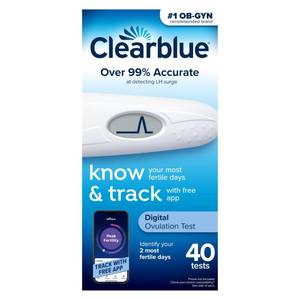 lot 20321 image: Clearblue Ovulation Test with Clear Digital Results, Over 99% Accurate at Detecting LH Surge, 40 Ct - Retail $29
