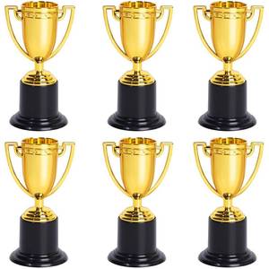 lot 20323 image: ZZYFGH 6 Pack Mini Trophies, 4 Inch Mini Gold Award Trophy Cup, Plastic Gold Award Trophy Cups, Golden Award Trophy Cups Set for Sports, Party Favors, Tournaments, Competitions - Retail $8