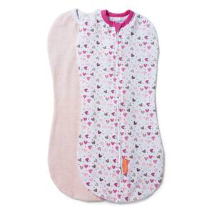 lot 20332 image: SwaddleMe by Ingenuity Compression Baby Swaddle Pod, Two-Way Zipper for Easy Diaper Changes, Improves Sleep & Calms Startle Reflex, 0-2 Months, 1.0 TOG, 2-Pack - I Heart You - Retail $14
