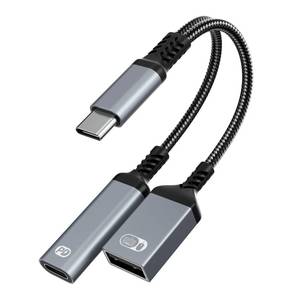 lot 20334 image: 2-in-1 USB C OTG Adapter and Charger, Type C OTG Charging Adapter with 60W PD Fast Charging, USB C Splitter OTG Cable Compatible with iPad, iPhone 15 16 17, Samsung, Pixel, Chromecast - Retail $10