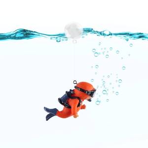 lot 20338 image: WishLotus Aquarium Decorations, Mini Cute Fish Tank Floating Decor Aquarium Ornament Resin Aquarium Diver Decorations for All Kinds of AquariumFish Tank Landscaping Decorations (Orange) - Retail $6