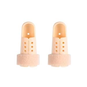 lot 20348 image: SooGree 2 Pieces Finger Splint Mallet Finger Support Finger Splint Brace Plastic Protector for Adjustable Finger Immobilizer for Basketball Finger Joint Protection - Retail $6